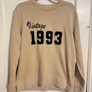 Amazon Essentials Vintage 1993 Tan Crewneck Sweatshirt